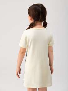 Toddler Girls Leopard Print Colourblock Tee Dress - Multicolor - View 2