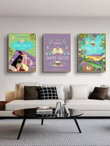 3pcs Easter Cartoon Graphic Unframed Painting - Multicolor - View 4