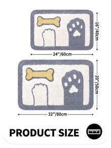 1 pieza Alfombra de baño con estampado de dibujos animados