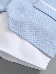 SOLOCOTE 2入組/套小男孩彈力腰帶長褲正裝男士派對、婚禮、宴會 - 藍白色 - 查看 7