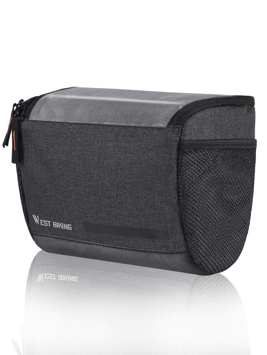 WEST BIKING 1pc Letter Graphic Bike Bag - Black - View 1