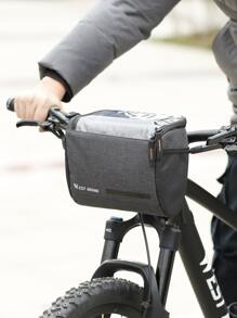 WEST BIKING 1pc Letter Graphic Bike Bag - Black - View 2