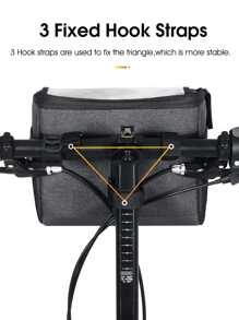 WEST BIKING 1pc Letter Graphic Bike Bag - Black - View 5