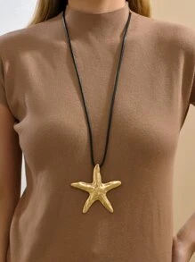 Starfish Charm Necklace - Multicolor - View 1
