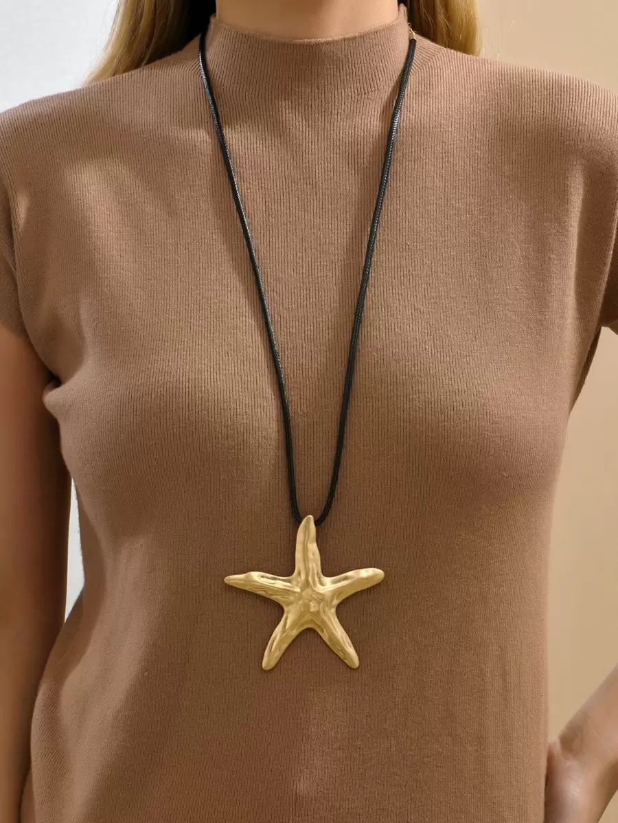 Starfish Charm Necklace - Multicolor - View 1