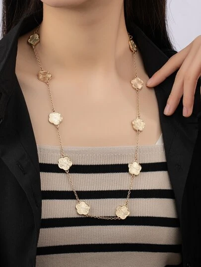 花朵裝飾長款項鍊
