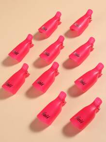 10 cái Tẩy sơn móng tay Clip Nhựa Có thể tái sử dụng Ngón tay Móng tay Clip Đối với Loại bỏ Acrylic Nghệ thuật làm Móng Gel Đánh bóng Ngâm Mũ lưỡi trai Kẹp UV Gel Đánh bóng Loại bỏ Bọc Công cụ - Màu Hồng Tươi - Xem 2