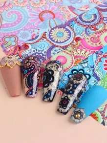 FULL BEAUTY 10 cái giấy chuyển nghệ thuật móng tay hoa - Nhiều màu - Xem 5