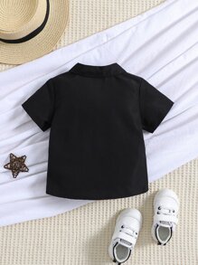 男嬰前蝴蝶結襯衫 - 黑色 - 查看 2