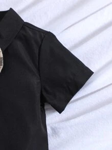 男嬰前蝴蝶結襯衫 - 黑色 - 查看 5