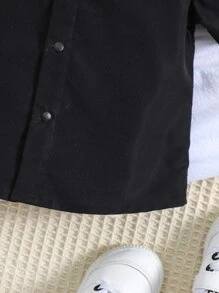 男嬰前蝴蝶結襯衫 - 黑色 - 查看 6