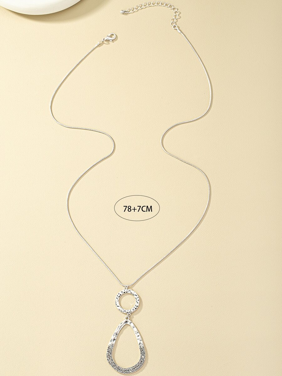 Rhinestone Waterdrop Pendant Necklace SHEIN USA