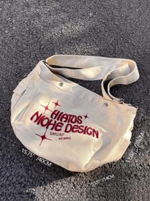 輕便商務休閒字母細節手提包，Y2K 大容量單肩包，女式時尚 Hobo 包，適合工作和購物，適合青少年女大學生、菜鳥和白領，非常適合辦公室、大學、工作、商務、通勤、戶外，旅遊、郊遊 - 彩色 - 查看 4