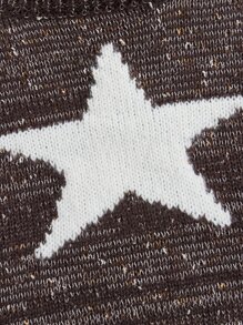 ROMWE Grunge Punk Top tejido crop con patrón de estrella de space dye - Café integral - Ver 3