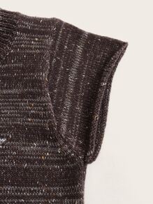 ROMWE Grunge Punk Top tejido crop con patrón de estrella de space dye - Café integral - Ver 4