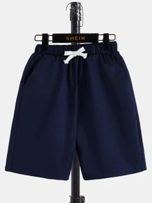 SHEIN Boys Colourblock Patched Pocket Shirt & Drawstring Waist Shorts - Multicolor - View 7