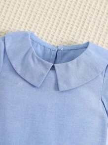SHEIN 男嬰彼得潘領襯衫和背帶短褲 - 彩色 - 查看 3