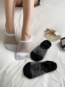 DAZY Glitter Detail Invisible Socks - Multicolor - View 4