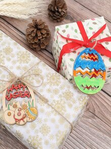 6pcs Easter Hollow Out Design Wall Hanging - Beige - View 4