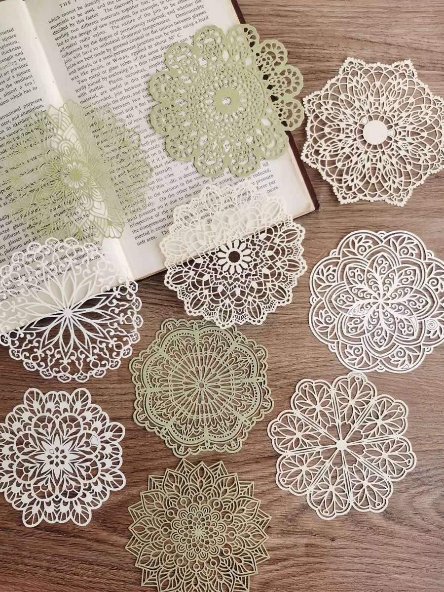 10 cái Giấy thủ công trang trí hoa văn hỗn hợp - Nhiều màu - Xem 1