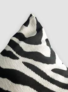 斑馬紋靠墊套不附帶墊芯 - 黑與白 - 查看 3