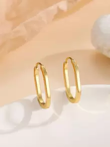 Minimalist Hoop Earrings - Yellow Gold - View 1