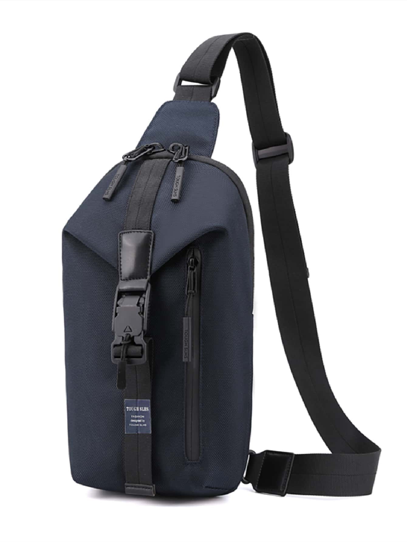 17.3inch Men Release Buckle Decor Large Capacity Waterproof Travel Backpack Halloween Christmas Winter Christmas Gifts Bag For MenTravel Bag School Bag - Navy Blue - View 1