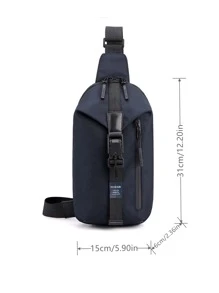 17.3inch Men Release Buckle Decor Large Capacity Waterproof Travel Backpack Halloween Christmas Winter Christmas Gifts Bag For MenTravel Bag School Bag - Navy Blue - View 2