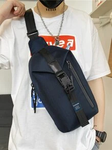 17.3inch Men Release Buckle Decor Large Capacity Waterproof Travel Backpack Halloween Christmas Winter Christmas Gifts Bag For MenTravel Bag School Bag - Navy Blue - View 5