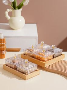 1件套透明食物儲藏盒和託盤 - 無色 - 查看 3