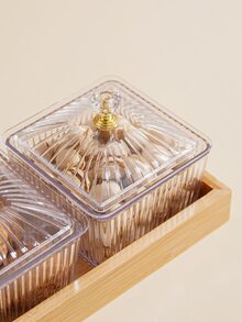 1件套透明食物儲藏盒和託盤 - 無色 - 查看 6