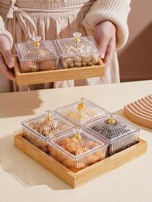 1件套透明食物儲藏盒和託盤 - 無色 - 查看 5