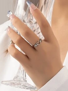 Heart Decor Ring - Silver - View 1