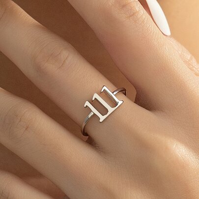 Number Decor Cuff Ring