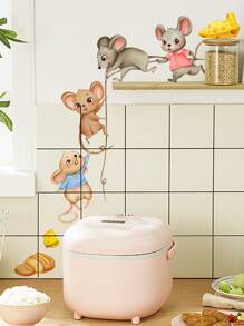 1 miếng dán tường họa tiết chuột hoạt hình - Nhiều màu - Xem 4