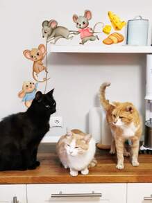 1 miếng dán tường họa tiết chuột hoạt hình - Nhiều màu - Xem 5