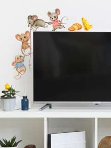 1 miếng dán tường họa tiết chuột hoạt hình - Nhiều màu - Xem 6