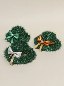 1pc St. Patrick's Day Bow Decor Random Pet Hat - Multicolor - View 2