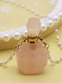 瓶子墜飾珍珠串珠項鍊