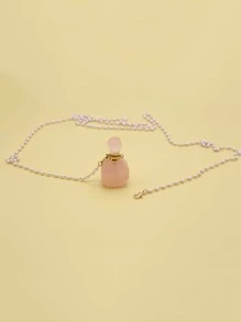 瓶子墜飾珍珠串珠項鍊