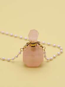 瓶子墜飾珍珠串珠項鍊