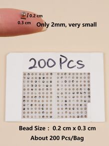 200pcs Bead DIY Jewelry Accessory - Grey - View 3