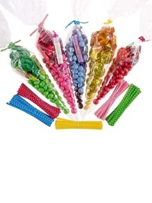 50 cái Túi đóng gói ngẫu nhiên trong suốt có dây buộc xoắn - Trong sáng - Xem 2