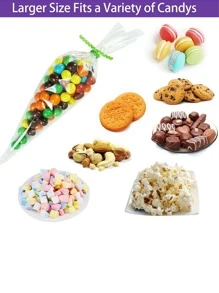 50 cái Túi đóng gói ngẫu nhiên trong suốt có dây buộc xoắn - Trong sáng - Xem 4
