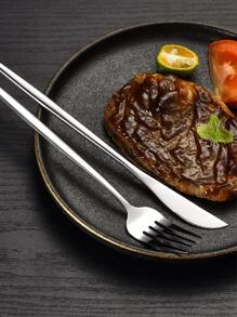 24 piezas/set cubiertos de acero inoxidable, cuchara de cubiertos portuguesa, juego de cubiertos occidental - Plateado - Ver 7