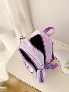 Mochila con estampado de sirena y unicornio de dibujos animados para adolescentes/niños, con estuche para lápices - Multicolor - Ver 7