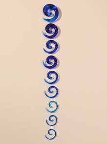 9 Cái/bộ Thiết Kế Vòng Xoáy Tai Đo Phổ Biến Cơ Thể Xuyên Quà Tặng Trang Sức Cho Phụ Nữ Và Nam Giới - Màu xanh lam - Xem 2