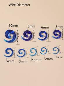 9 Cái/bộ Thiết Kế Vòng Xoáy Tai Đo Phổ Biến Cơ Thể Xuyên Quà Tặng Trang Sức Cho Phụ Nữ Và Nam Giới - Màu xanh lam - Xem 3