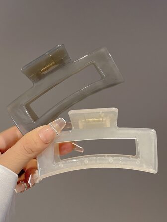 2 件大号哑光和磨砂纯色发夹，采用极简主义设计 Y2k