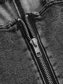 SHEIN MOD Casual Washed Denim Camisole Top, Summer - Dark Grey - View 4